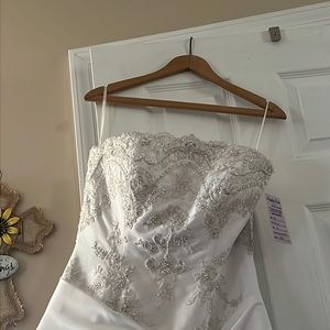 Never Worn NWT. Wedding Dress. Been stored in bag. Smoke free.